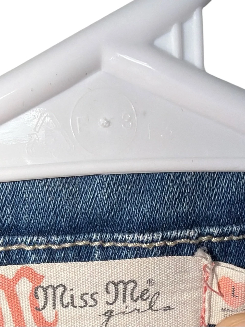 Miss Me Blue Denim Jacket with Charcoal Knit Sleeves